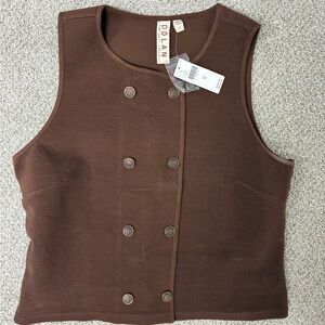 Gorgeous Dolan Chocolate Brown Ribbed Vest Anthro